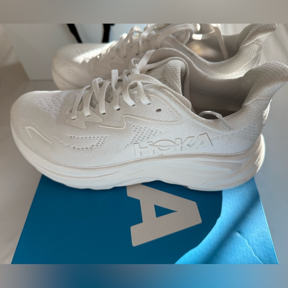 Hoka All-White Athletic Sneakers